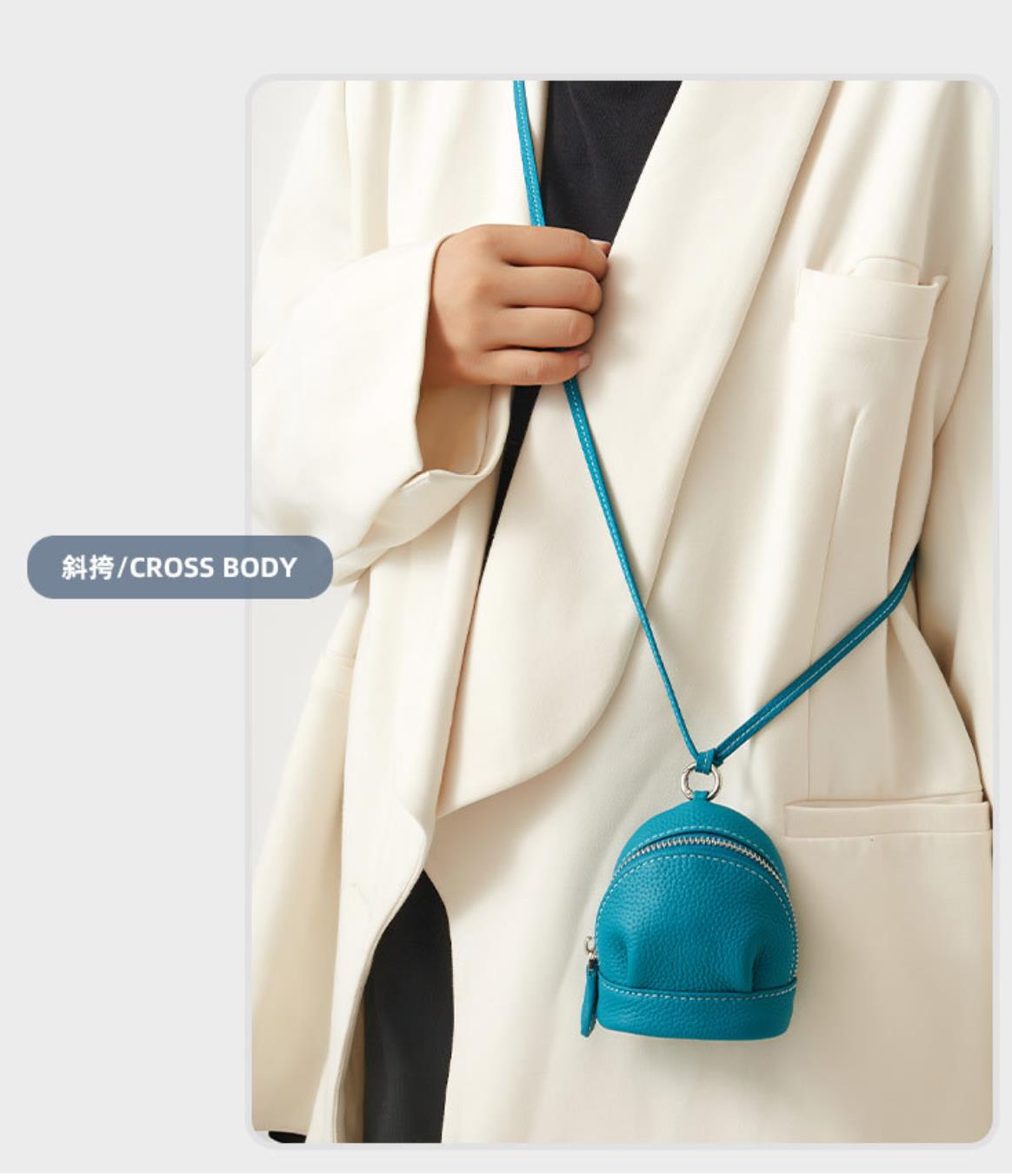 Genuine Top Grain Cowhide Multi-Use Mini Crossbody Bag – Wholesale Bulk for Coin Purse, Lipstick Case, Fashion Pouch | Customizable Minimalist Bag