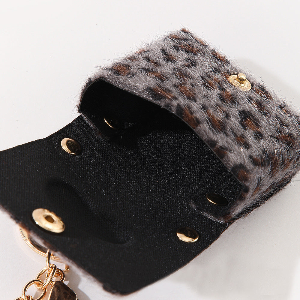 Wholesale Customizable Denim & Leather Bag Charms - Cherry Embroidery, Striped Design, Unisex Bulk Order