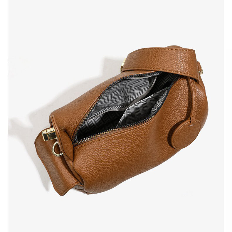 Woman's Bag Large Capacity Commute Light Luxury Soft Leather Bag Bag Small Niche Pillow Bag European Style Hand-held Oblique