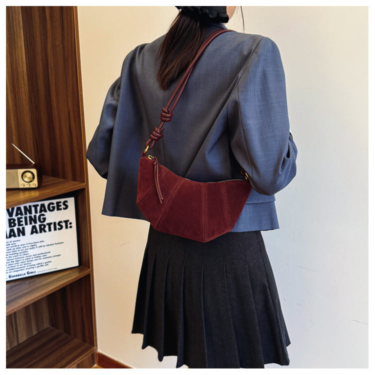 2025 Fall-Winter New Designer Croissant Bag: Women's Casual Underarm & Crossbody Dumpling Purse - Versatile Mini Bag for Daily Commute and Leisure