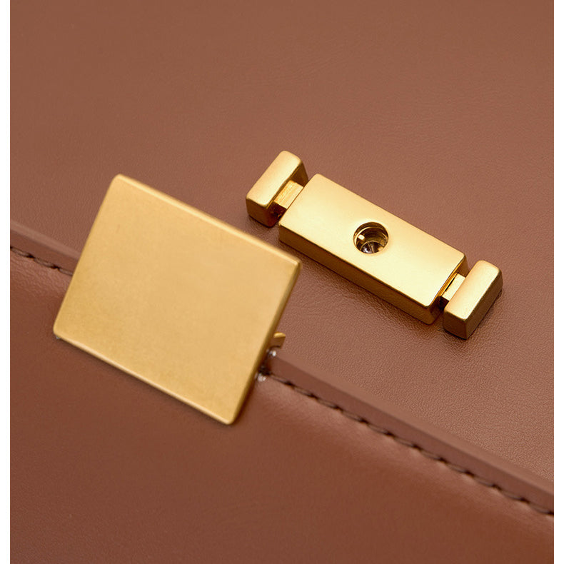 2025 FW Premium Niche Design: Genuine Leather Cuboid 'Tofu' Bag – Versatile Underarm & Crossbody Shoulder Bag for Women