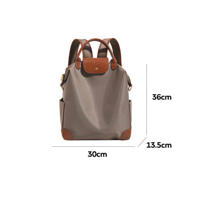 Women's Laptop Backpack for Work: Premium Leather & Nylon Business Travel Bag, Large Capacity Yet Lightweight Commuter Backpack for Women