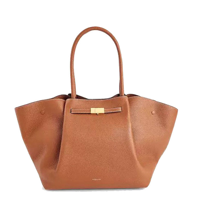 Demellier Wings Bag in Leather | Ready to Ship Tote with Top-Handle, Shoulder & Underarm Carry | New FW Genuine Leather Bag