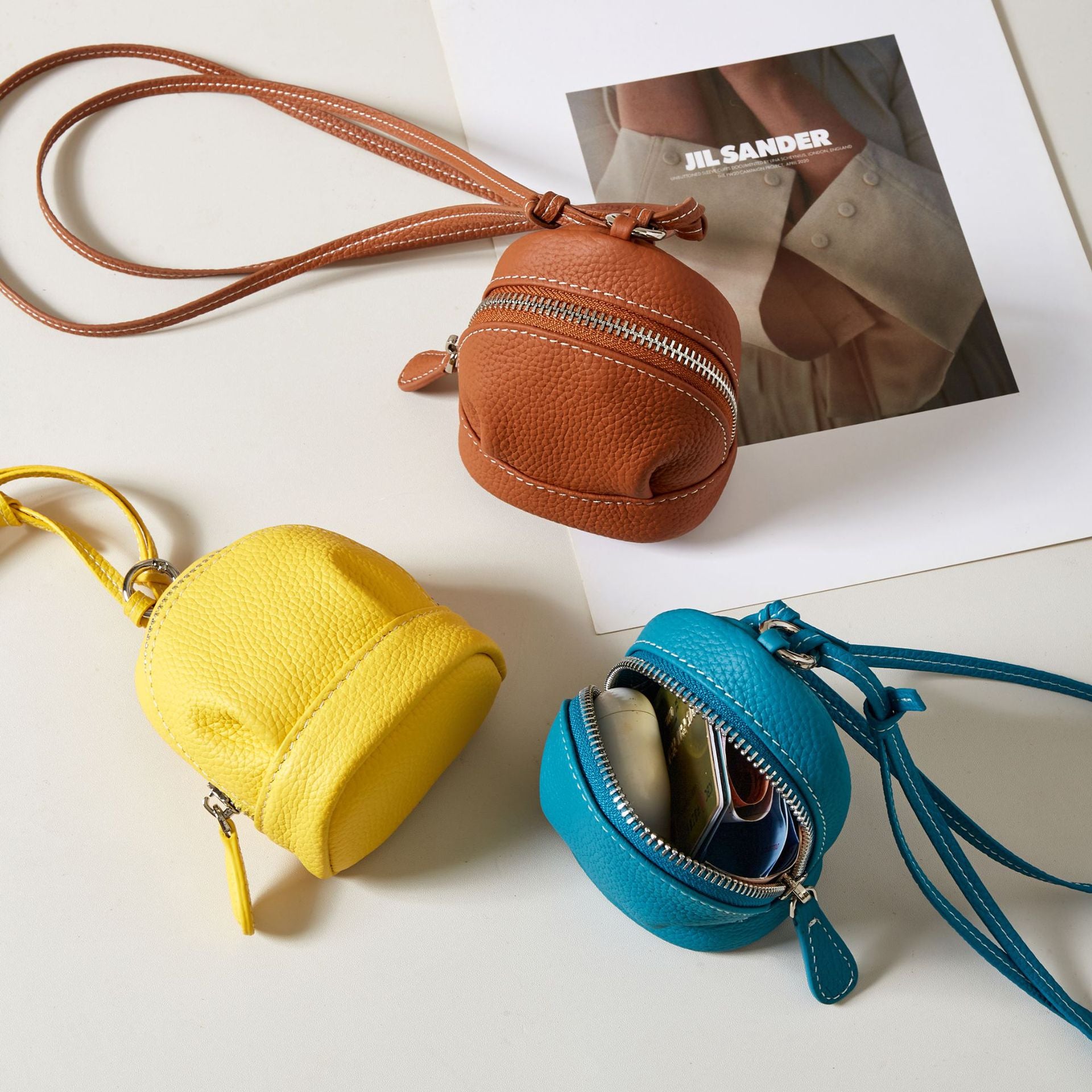 Genuine Top Grain Cowhide Multi-Use Mini Crossbody Bag – Wholesale Bulk for Coin Purse, Lipstick Case, Fashion Pouch | Customizable Minimalist Bag