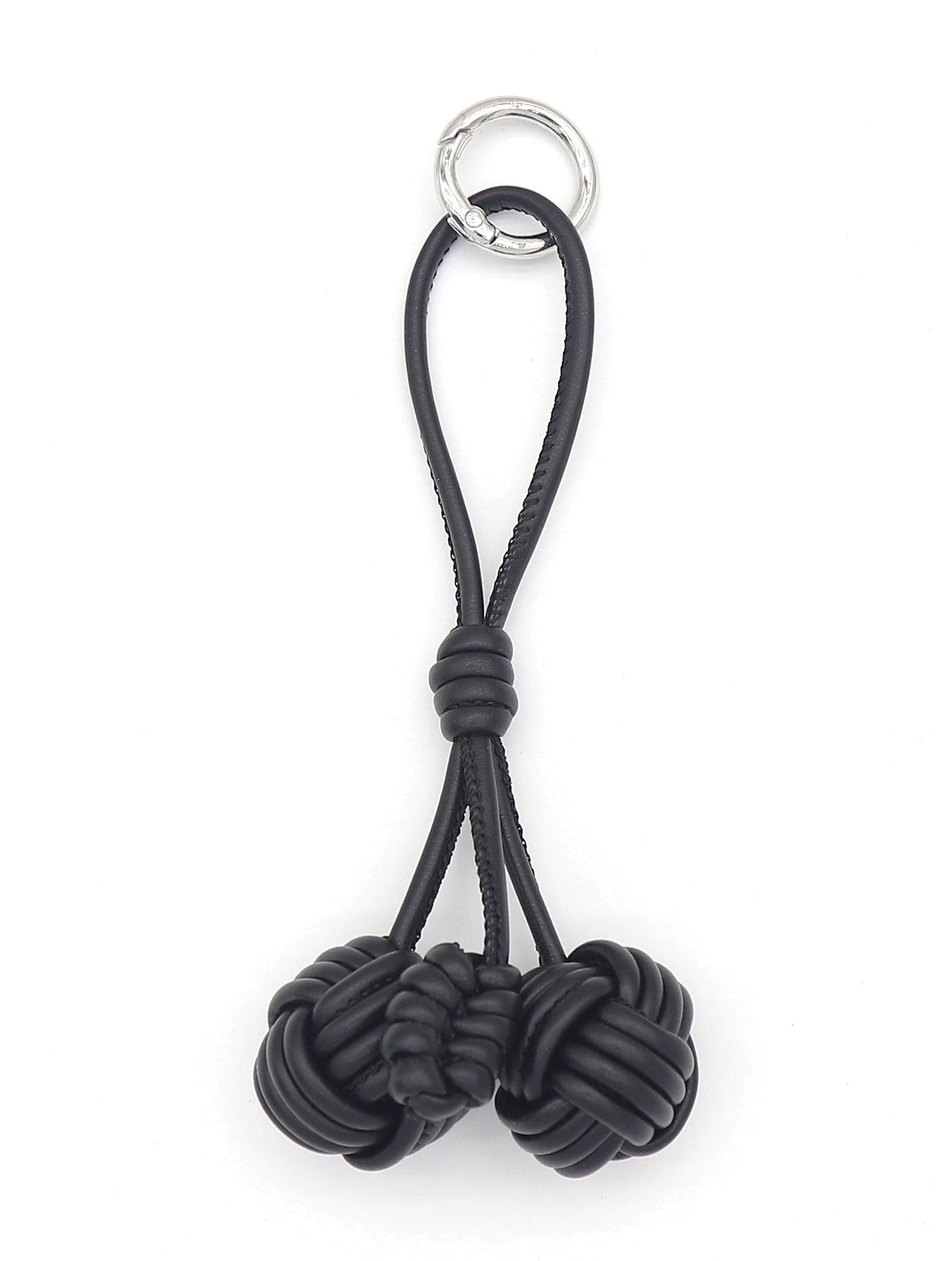 Handmade Customizable Keychain & Bag Charm: Miu-Style Woven Cherry & Two-Tone PU Ball Design