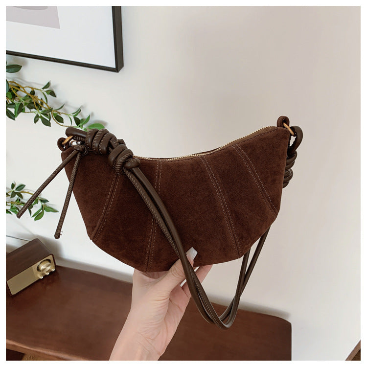 2025 Fall-Winter New Designer Croissant Bag: Women's Casual Underarm & Crossbody Dumpling Purse - Versatile Mini Bag for Daily Commute and Leisure