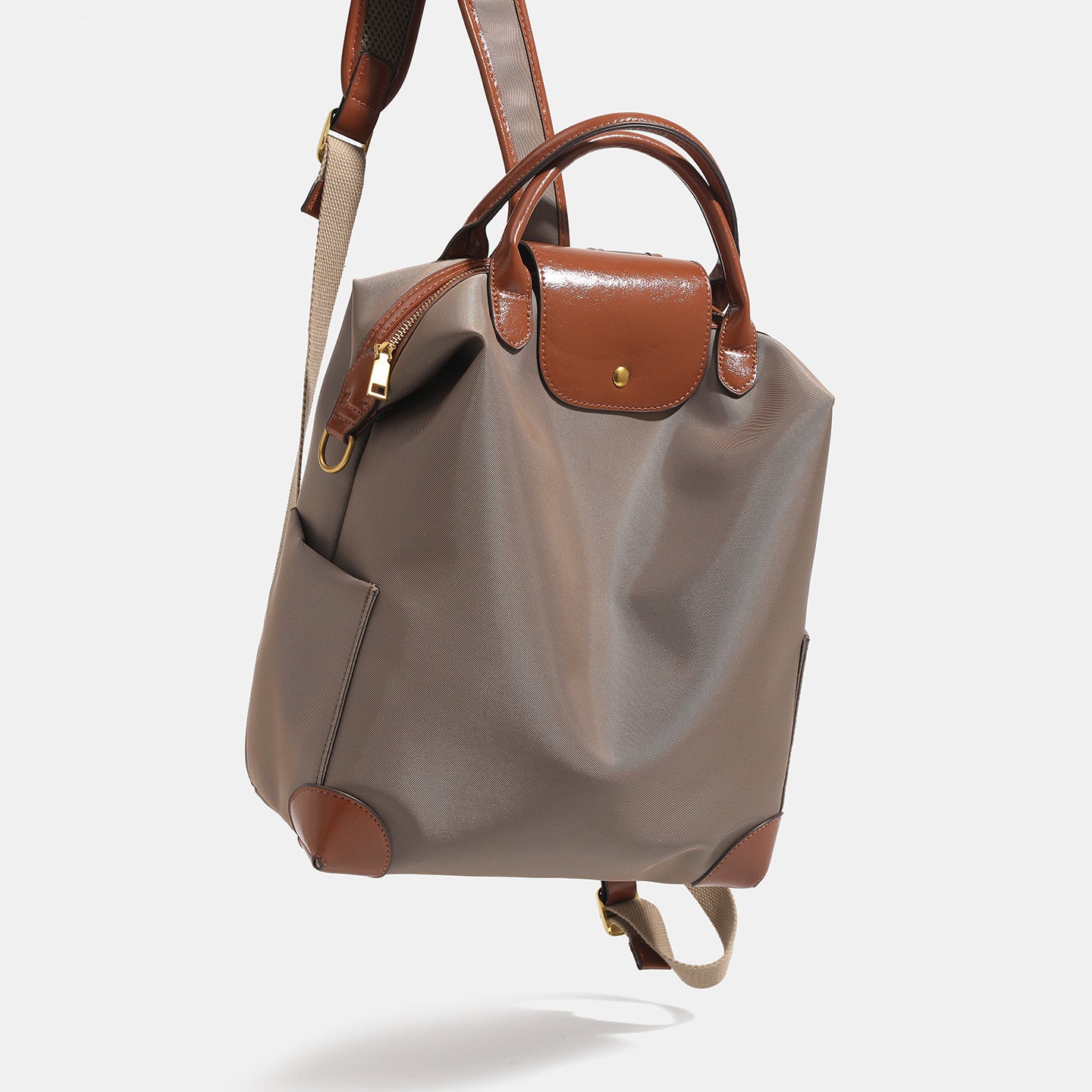 Women's Laptop Backpack for Work: Premium Leather & Nylon Business Travel Bag, Large Capacity Yet Lightweight Commuter Backpack for Women