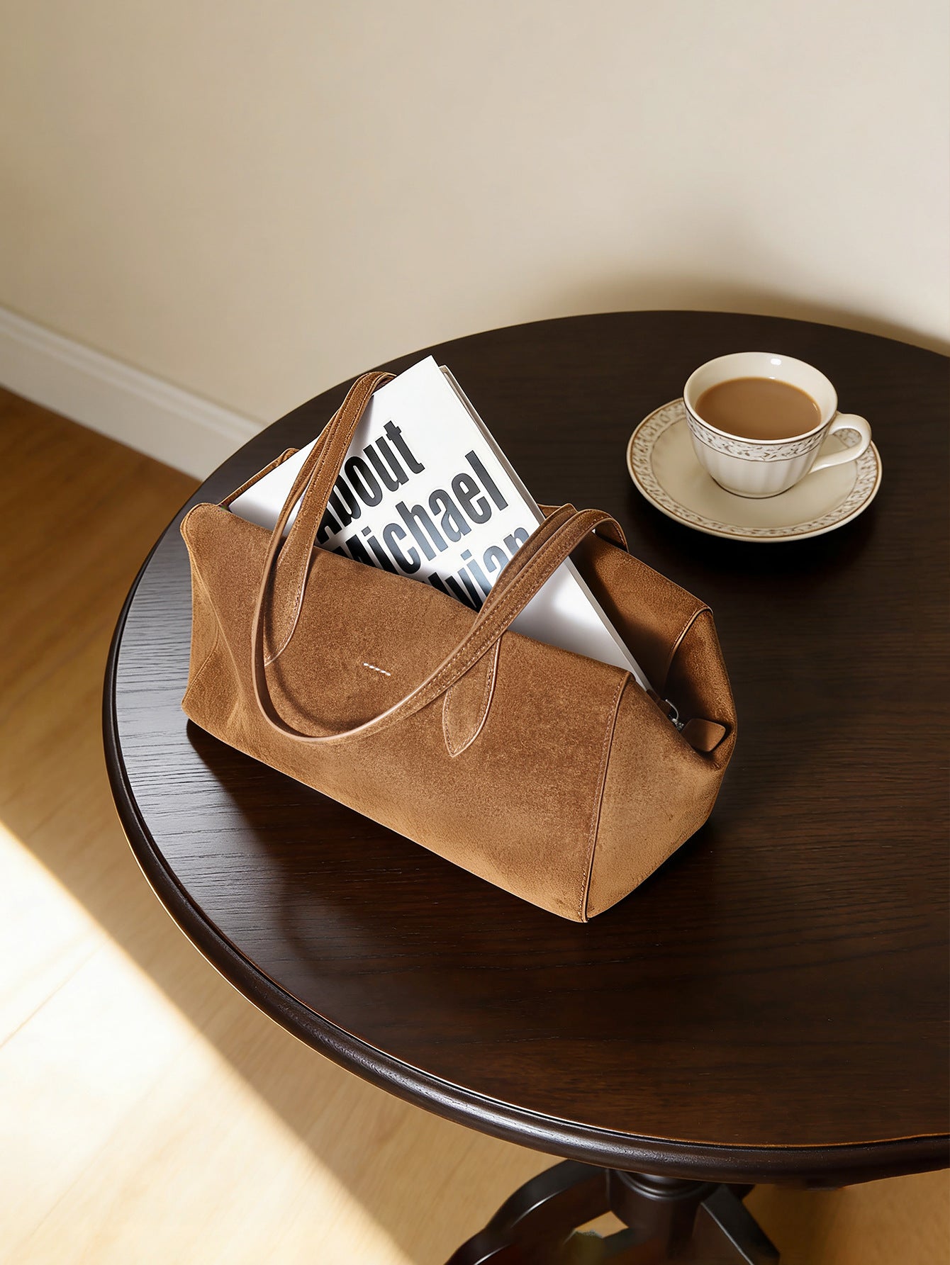 Korean Minimalist Full-Grain Leather Bag: Structured Underarm Tote & Boston Style Bag for Women – Versatile Top-Handle & Shoulder Work Bag