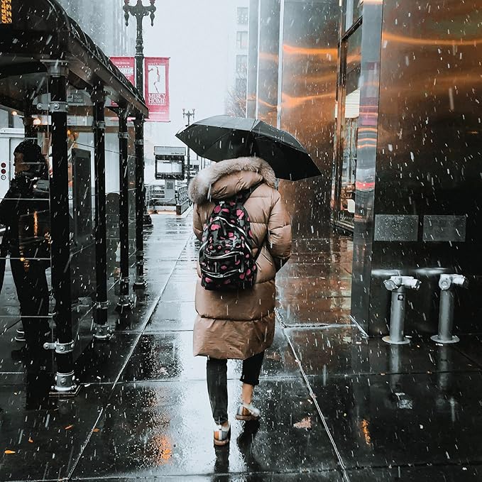 LAPOLAR Brand Travel Essentials Umbrella Windproof Compact Collapsible Light, Automatic, Strong and Portable, Wind Resistant Folding Small Umbrella for Rain