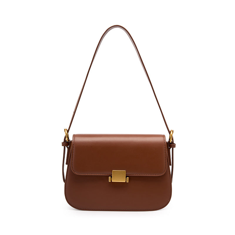 2025 FW Premium Niche Design: Genuine Leather Cuboid 'Tofu' Bag – Versatile Underarm & Crossbody Shoulder Bag for Women