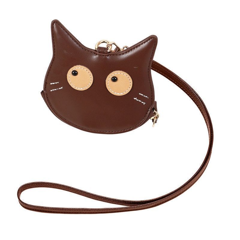 Cartoon Cute Cat Wallet Mini Bag Keychain Accessories Lightweight Soft Pickup Clip Storage