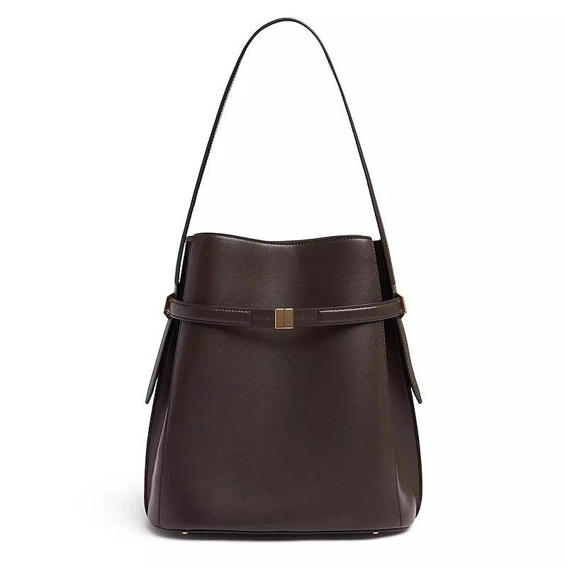 Toteme Original Bucket Bag in Full-Grain Leather | Swedish Minimalist Underarm & Top-Handle Bag for Women