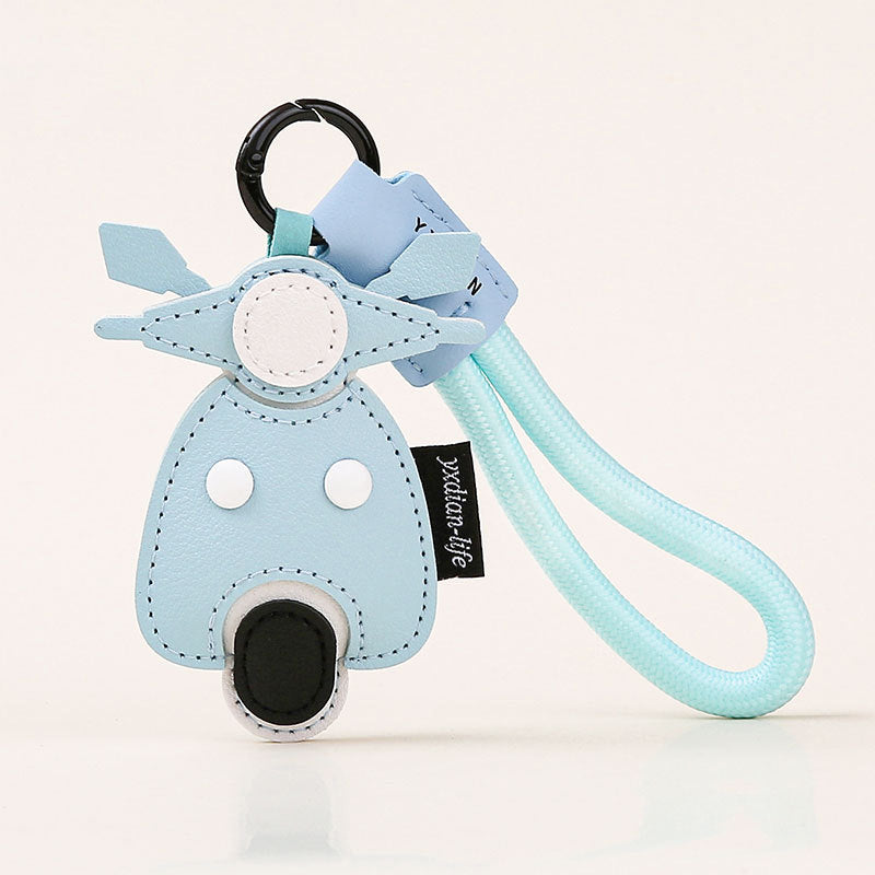 Creative Leather Keychain Transportation Pendant Transportation Cartoon Airplane Bus Leather Bag Pendant Small Gift