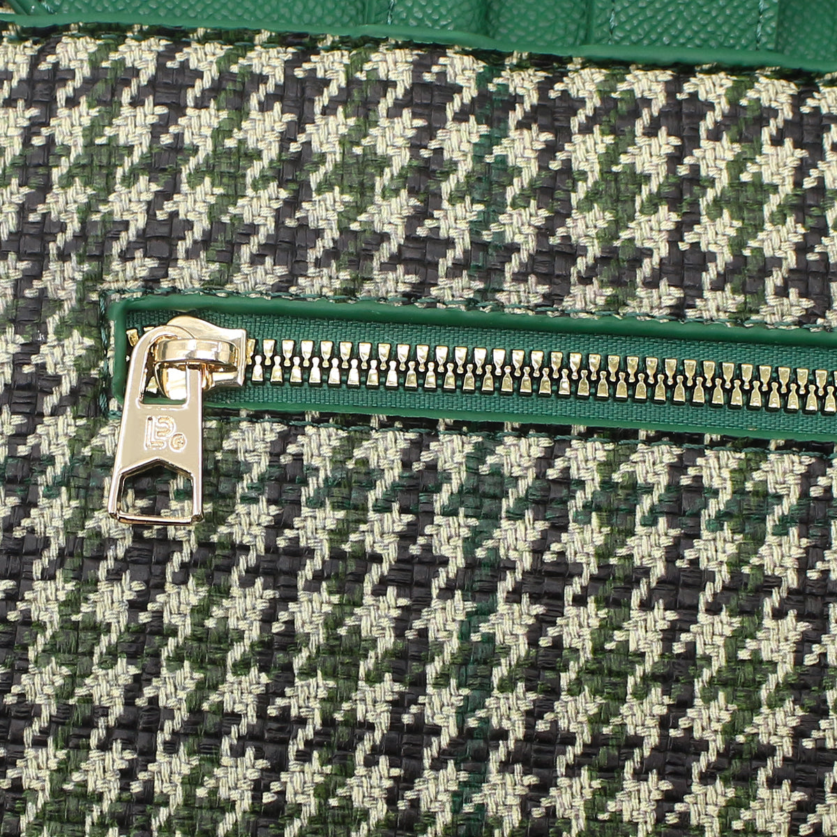 Backpack for Women, Tweed & PU Leather, Mint Check