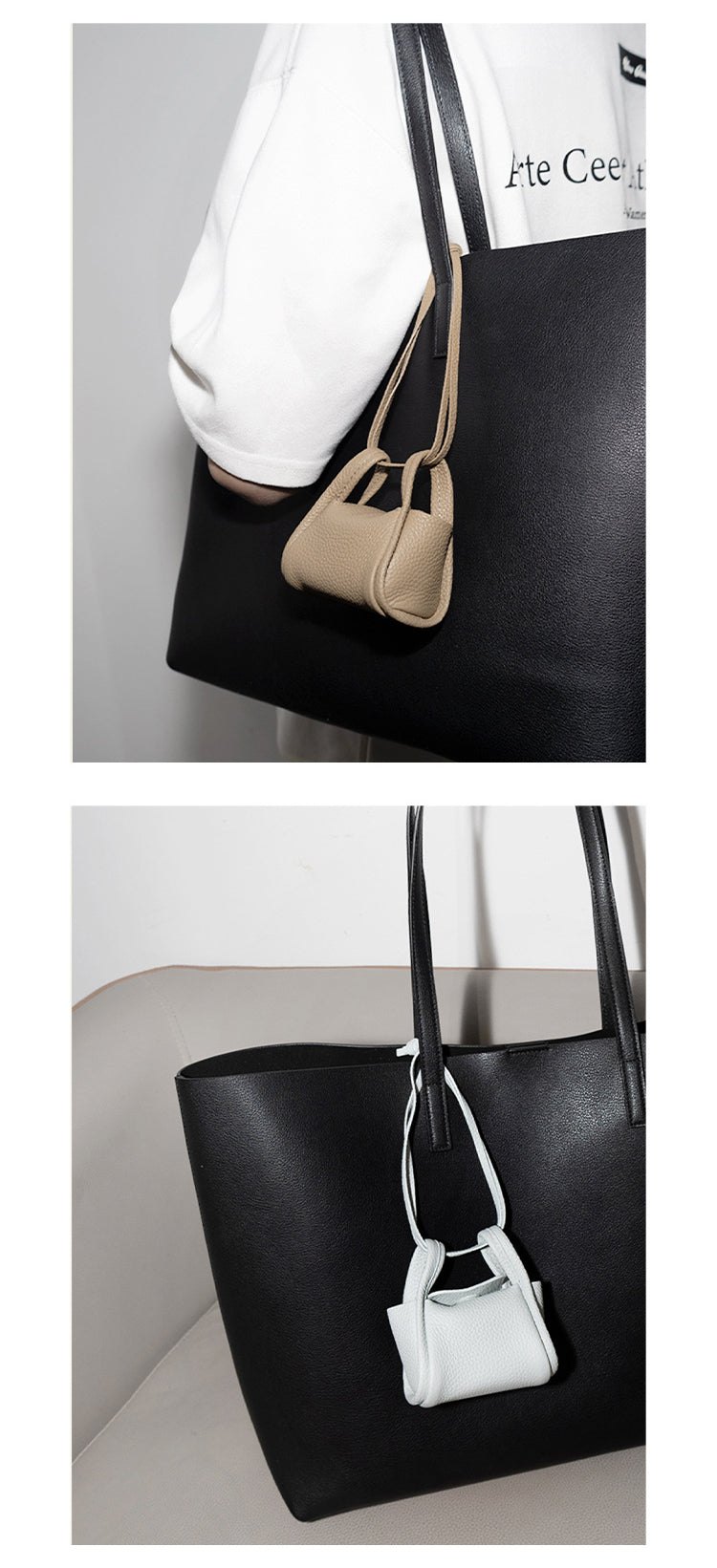 Mini Phone Earphone Bag, Women's Bag, Hanging Decoration, Head Layer Leather Handbag, Casual Small Square Bag, Simple and Versatile