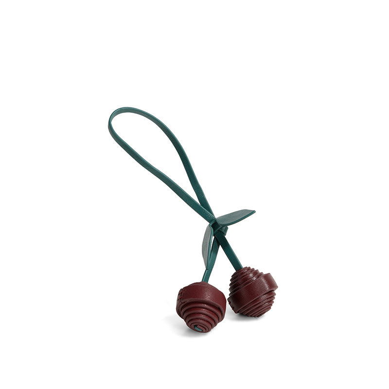 Handwoven Leather Keychain - Radish Charm, Minimalist Bag Accessory (Bulk Wholesale)
