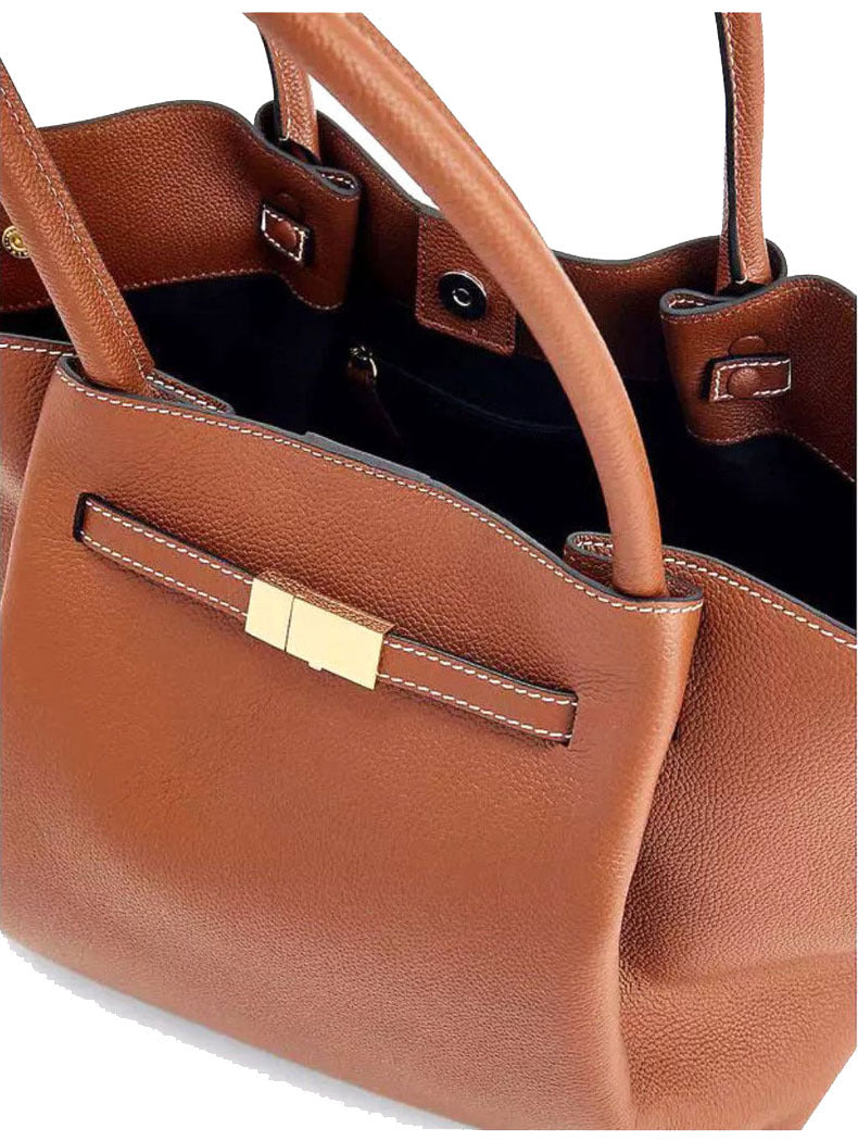 Demellier Wings Bag in Leather | Ready to Ship Tote with Top-Handle, Shoulder & Underarm Carry | New FW Genuine Leather Bag