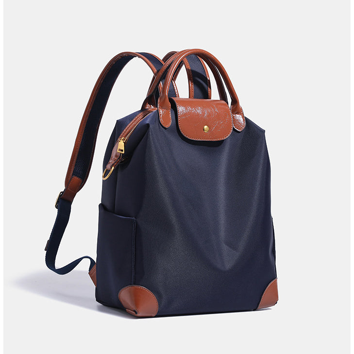 Women's Laptop Backpack for Work: Premium Leather & Nylon Business Travel Bag, Large Capacity Yet Lightweight Commuter Backpack for Women