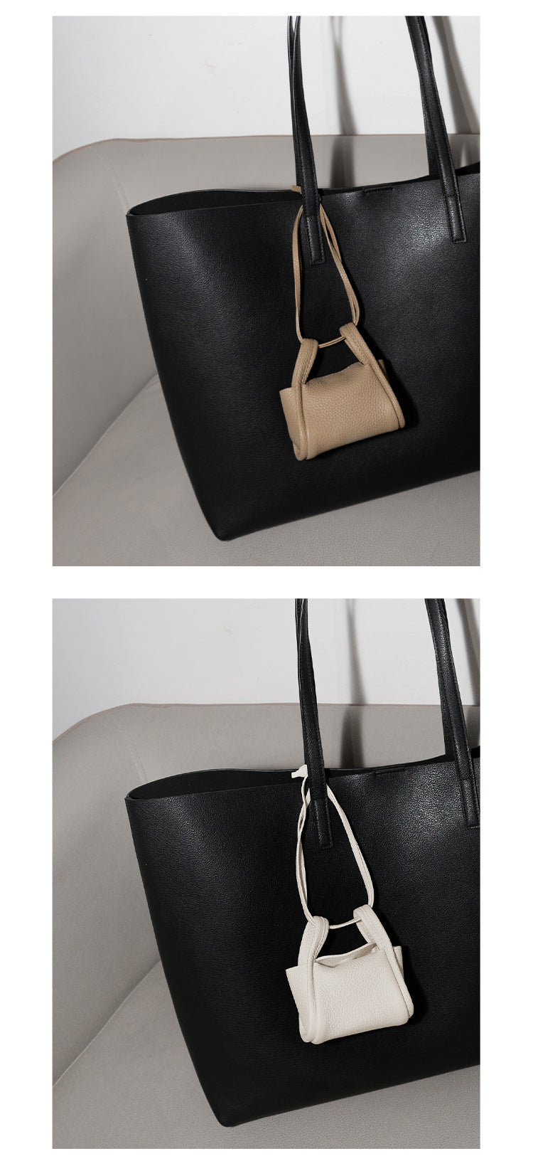 Mini Phone Earphone Bag, Women's Bag, Hanging Decoration, Head Layer Leather Handbag, Casual Small Square Bag, Simple and Versatile