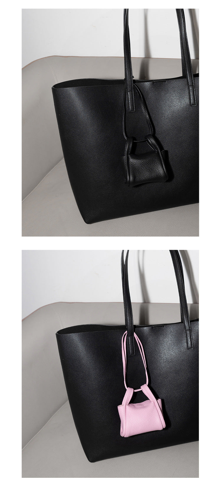 Mini Phone Earphone Bag, Women's Bag, Hanging Decoration, Head Layer Leather Handbag, Casual Small Square Bag, Simple and Versatile