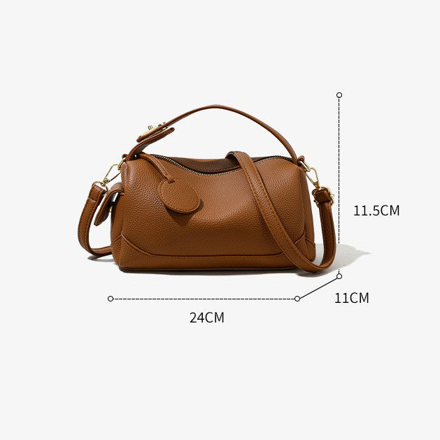 Woman's Bag Large Capacity Commute Light Luxury Soft Leather Bag Bag Small Niche Pillow Bag European Style Hand-held Oblique