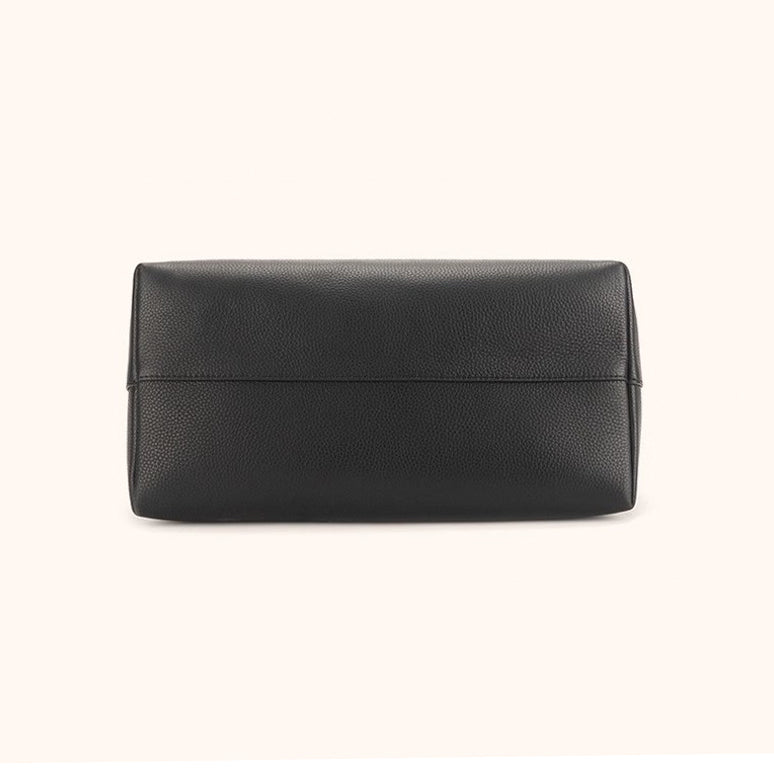 Row Minimalist Genuine Leather Tote Bag: Premium Large Capacity Work Bag with Top Handle & Detachable Shoulder Strap