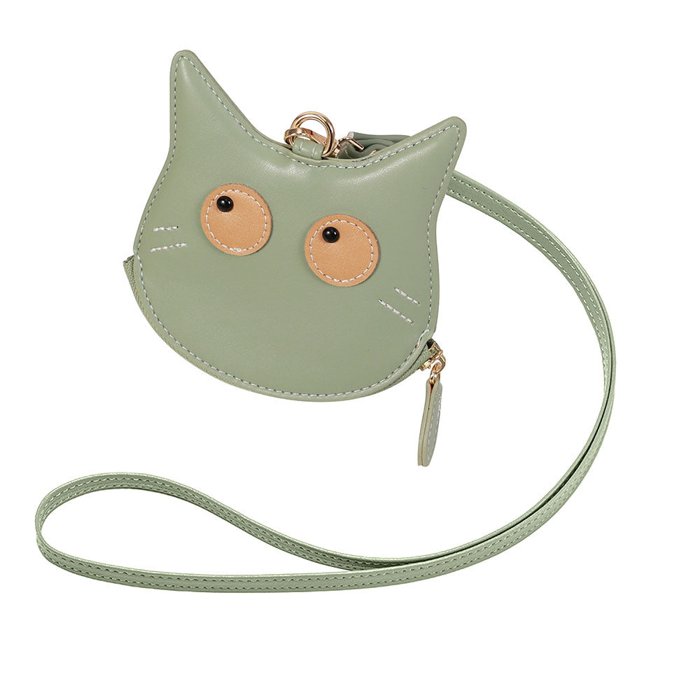Cartoon Cute Cat Wallet Mini Bag Keychain Accessories Lightweight Soft Pickup Clip Storage