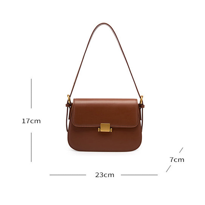 2025 FW Premium Niche Design: Genuine Leather Cuboid 'Tofu' Bag – Versatile Underarm & Crossbody Shoulder Bag for Women