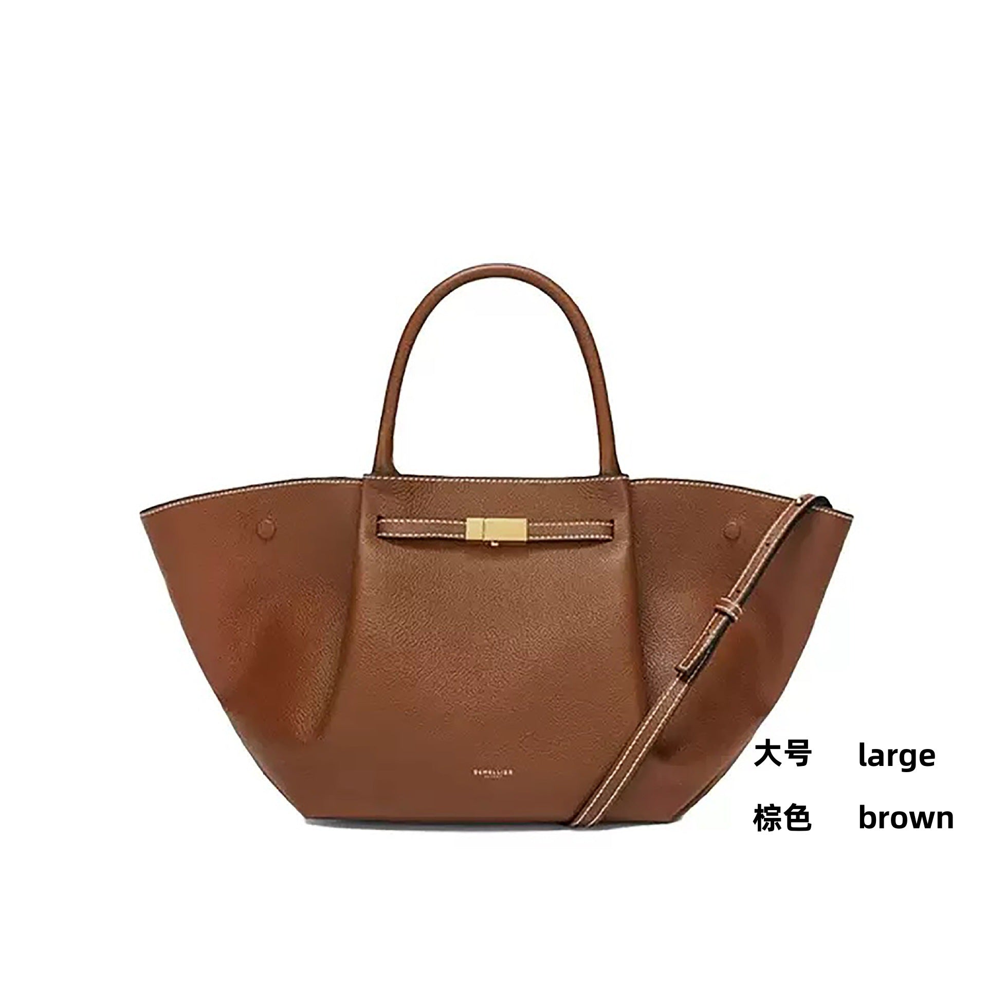 Demellier Wings Bag in Leather | Ready to Ship Tote with Top-Handle, Shoulder & Underarm Carry | New FW Genuine Leather Bag