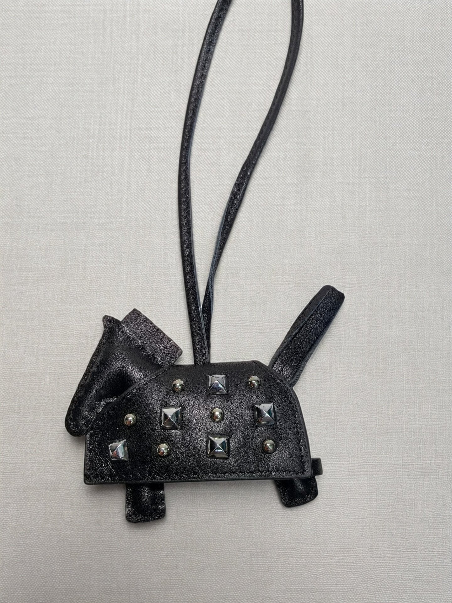 H-Style Handmade Sheepskin Leather Studded War Horse Pendant / Bag Charm / Car Hanging Ornament / Keychain Pony Bag Charm (for wholesale) 