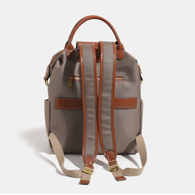 Women's Laptop Backpack for Work: Premium Leather & Nylon Business Travel Bag, Large Capacity Yet Lightweight Commuter Backpack for Women