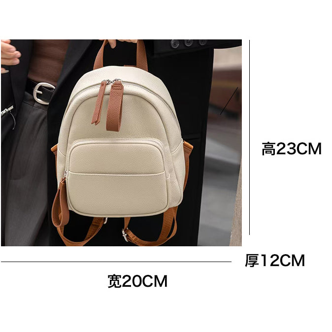 Women's Genuine Togo Leather Backpack | Full-Grain Leather Backpack for Commute & Travel | Minimalist & Versatile Design