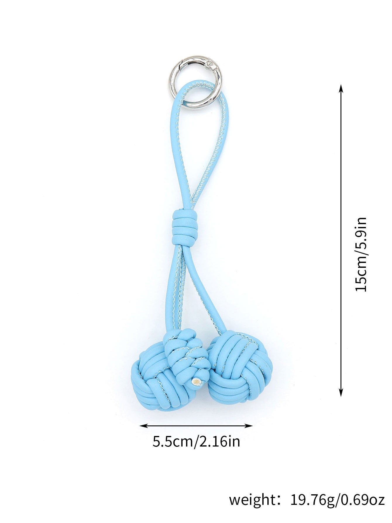 Handmade Customizable Keychain & Bag Charm: Miu-Style Woven Cherry & Two-Tone PU Ball Design