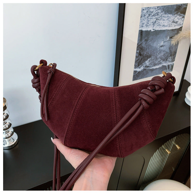 2025 Fall-Winter New Designer Croissant Bag: Women's Casual Underarm & Crossbody Dumpling Purse - Versatile Mini Bag for Daily Commute and Leisure
