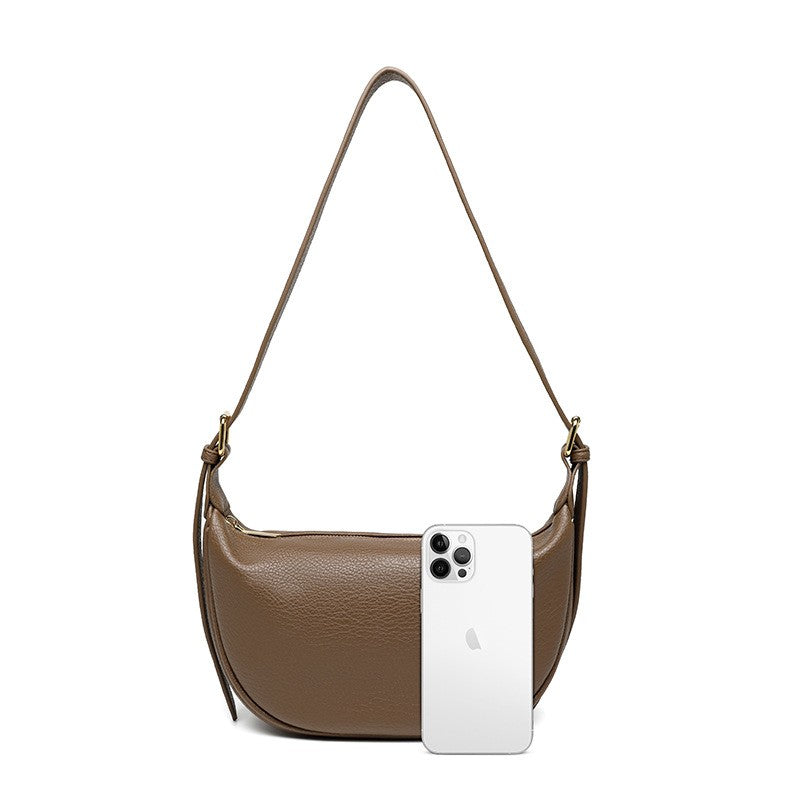 2025 Bestseller: Premium Soft Leather Crescent Dumpling Bag - Trendy Women's Crossbody for Commute