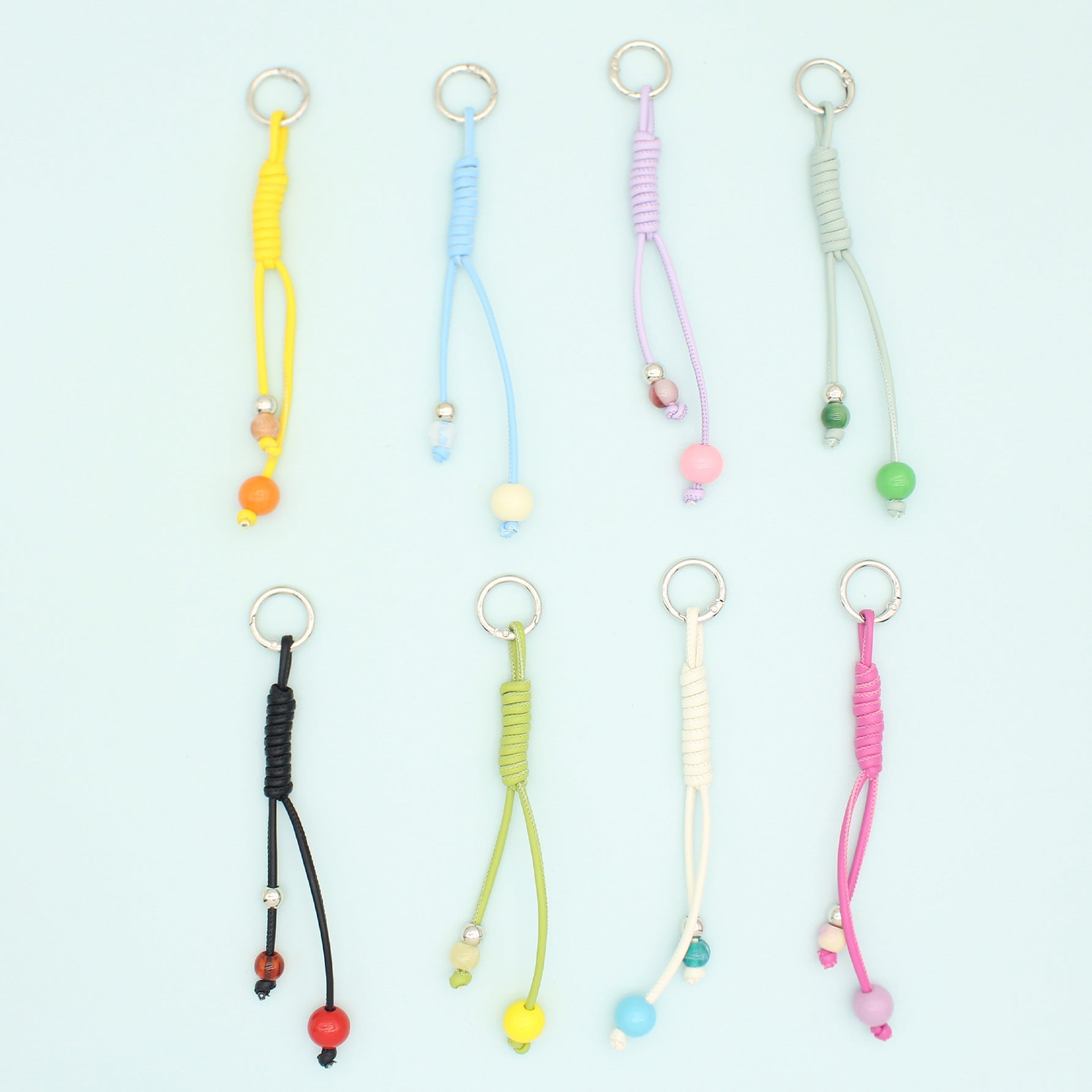 Hand Woven Bead Pu Rope Versatile Miu Series Aromatherapy Pendant Keychain Cup Hanging Accessories Wholesale Customization