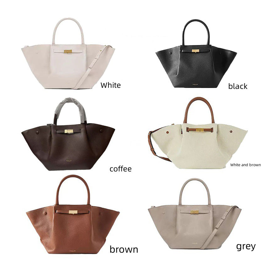 Demellier Wings Bag in Leather | Ready to Ship Tote with Top-Handle, Shoulder & Underarm Carry | New FW Genuine Leather Bag