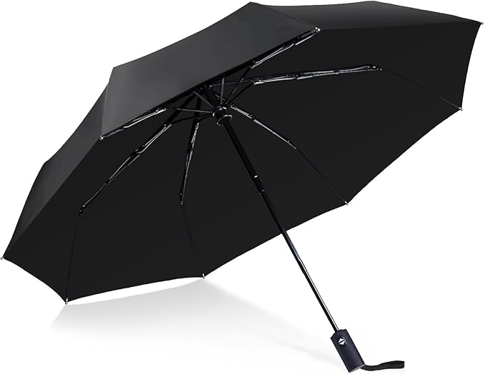 LAPOLAR Brand Travel Essentials Umbrella Windproof Compact Collapsible Light, Automatic, Strong and Portable, Wind Resistant Folding Small Umbrella for Rain