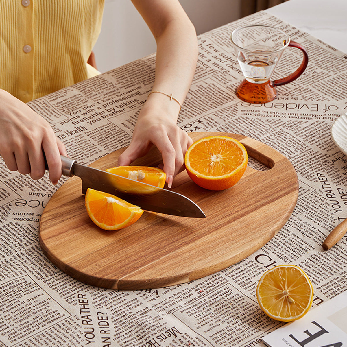 Acacia Wood Portable Cutting Board Fruit Board