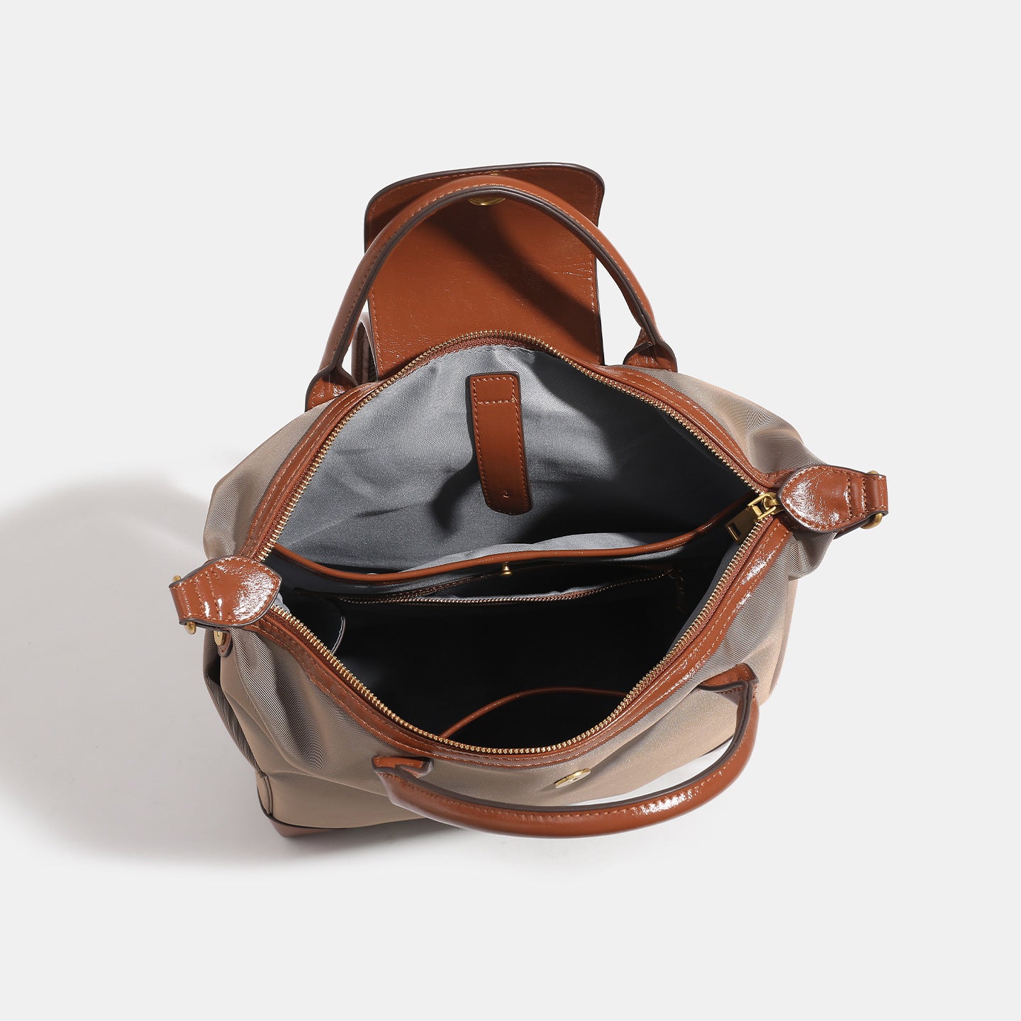 Women's Laptop Backpack for Work: Premium Leather & Nylon Business Travel Bag, Large Capacity Yet Lightweight Commuter Backpack for Women