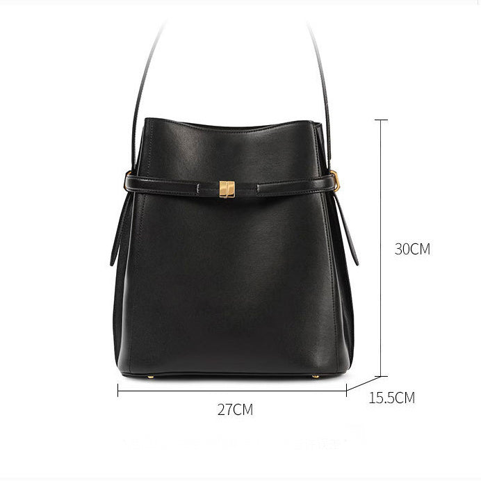 Toteme Original Bucket Bag in Full-Grain Leather | Swedish Minimalist Underarm & Top-Handle Bag for Women