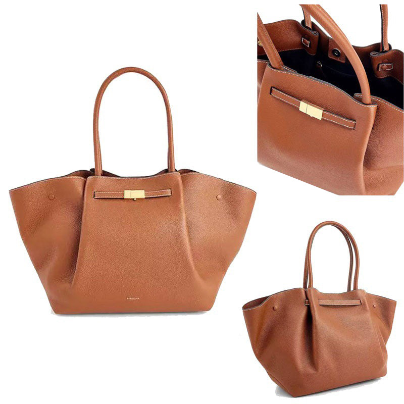 Demellier Wings Bag in Leather | Ready to Ship Tote with Top-Handle, Shoulder & Underarm Carry | New FW Genuine Leather Bag