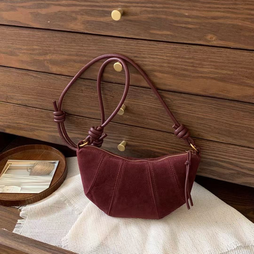 2025 Fall-Winter New Designer Croissant Bag: Women's Casual Underarm & Crossbody Dumpling Purse - Versatile Mini Bag for Daily Commute and Leisure