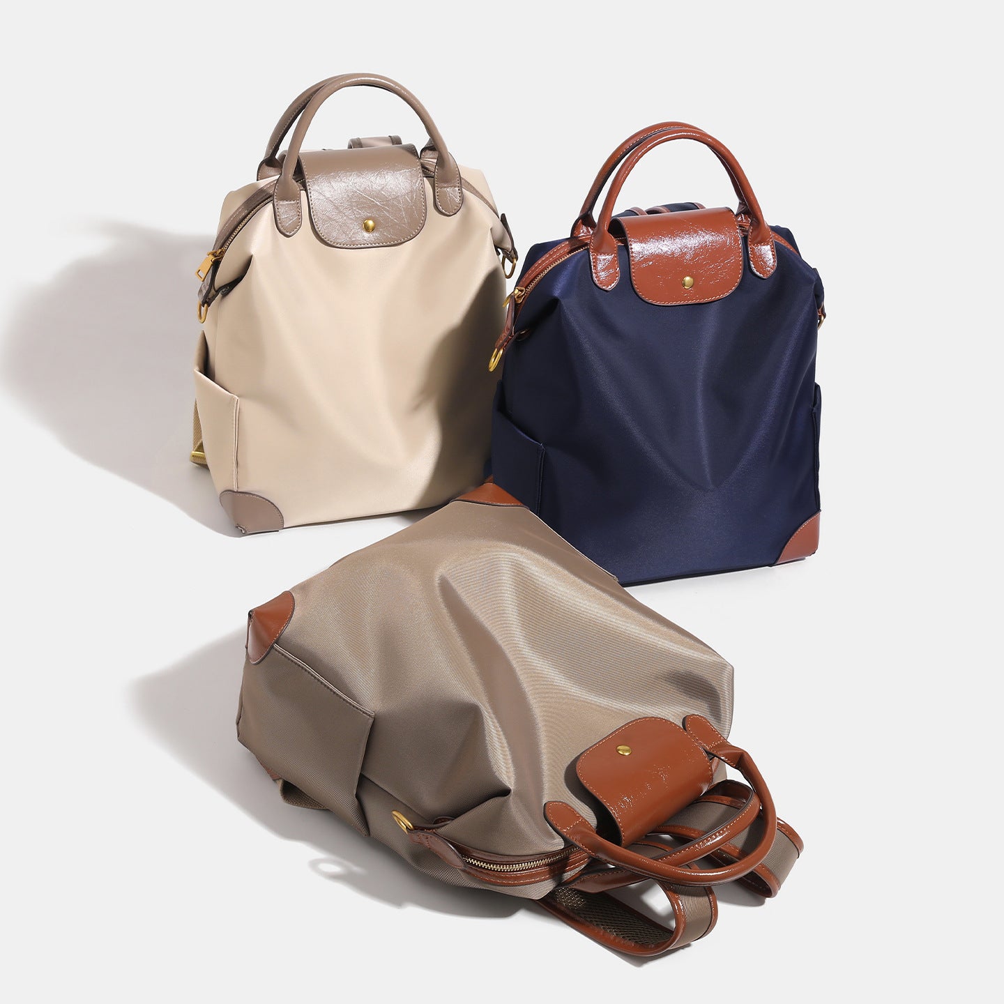 Women's Laptop Backpack for Work: Premium Leather & Nylon Business Travel Bag, Large Capacity Yet Lightweight Commuter Backpack for Women