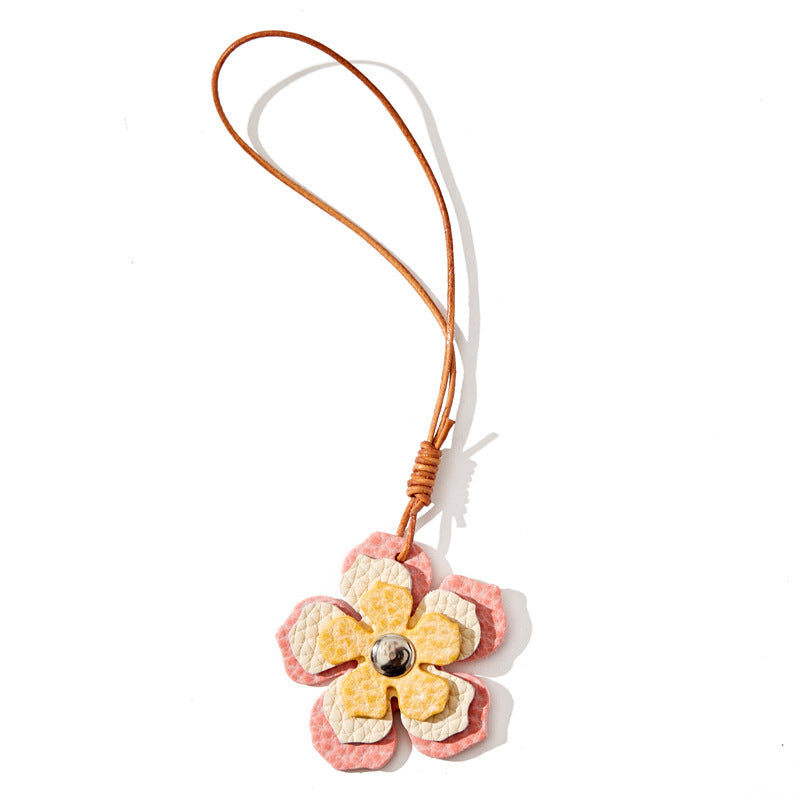 Personalized creative flower chain pendant, colorful bag hanging decoration, fresh, simple, cute handmade jewelry bag hanging decoration