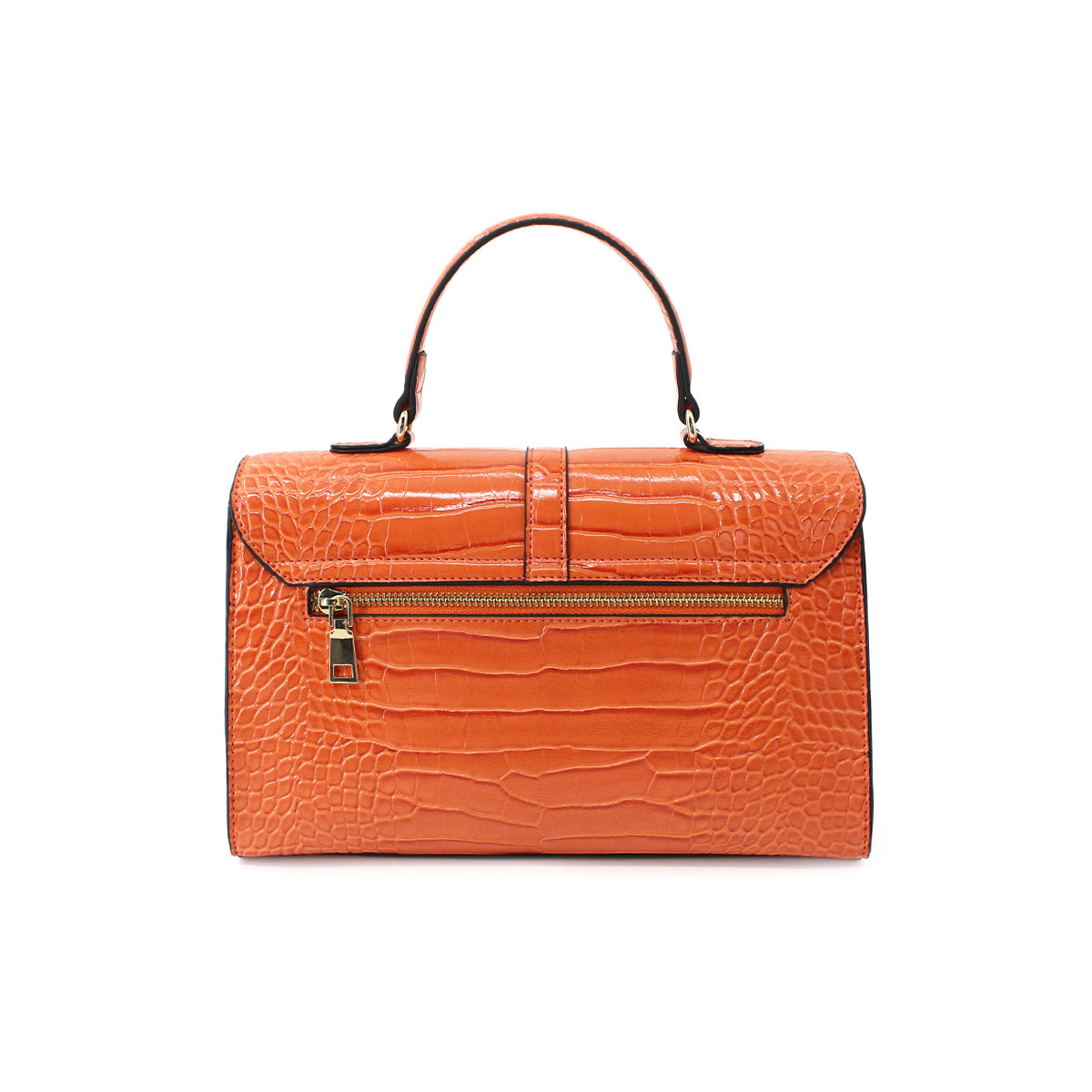 Elegant Crocodile Pattern Luxury Handbag Orange