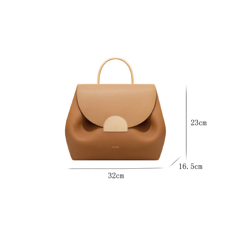 Polene France 2025 Niche Design Single Shoulder Diagonal Cross Handbag Leather Piglet Bag Lychee Pattern Smiling Face Bag
