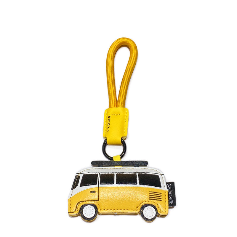 Creative Leather Keychain Transportation Pendant Transportation Cartoon Airplane Bus Leather Bag Pendant Small Gift