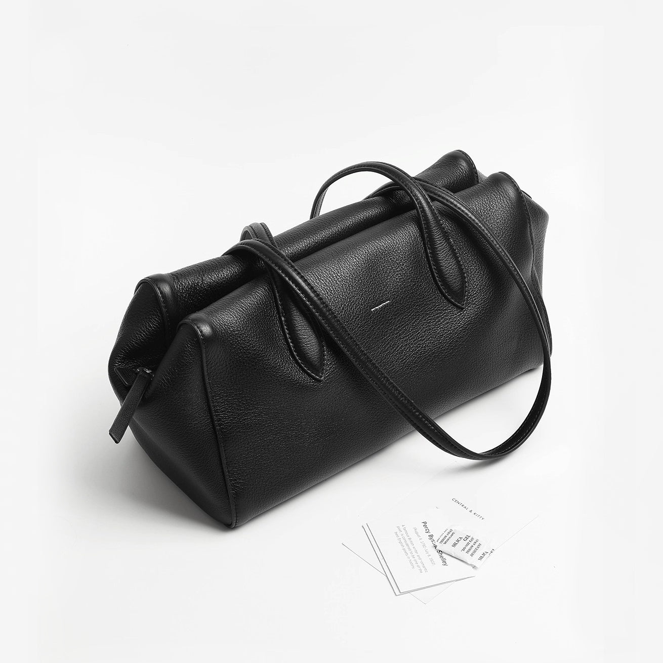 Korean Minimalist Full-Grain Leather Bag: Structured Underarm Tote & Boston Style Bag for Women – Versatile Top-Handle & Shoulder Work Bag