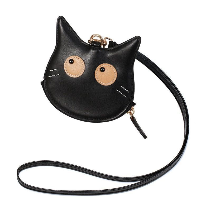 Cartoon Cute Cat Wallet Mini Bag Keychain Accessories Lightweight Soft Pickup Clip Storage